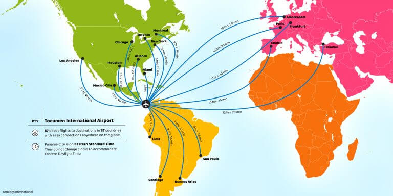 Panama Flight Map – Boldly Panama